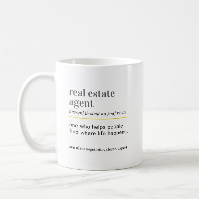 Funny Real Estate Agent Definition Gift Kaffemugg (Vänster)