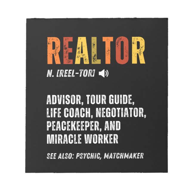 Funny Real Gods Broker Realtor Anteckningsblock (Framsida)