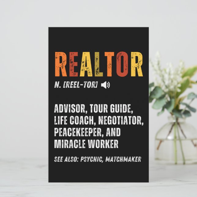 Funny Real Gods Broker Realtor Brevpapper (Stående Fram)