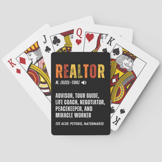 Funny Real Gods Broker Realtor Casinokort (Baksidan)