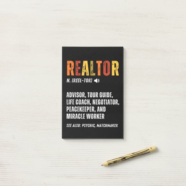 Funny Real Gods Broker Realtor Post-it Block (På skrivbordet)