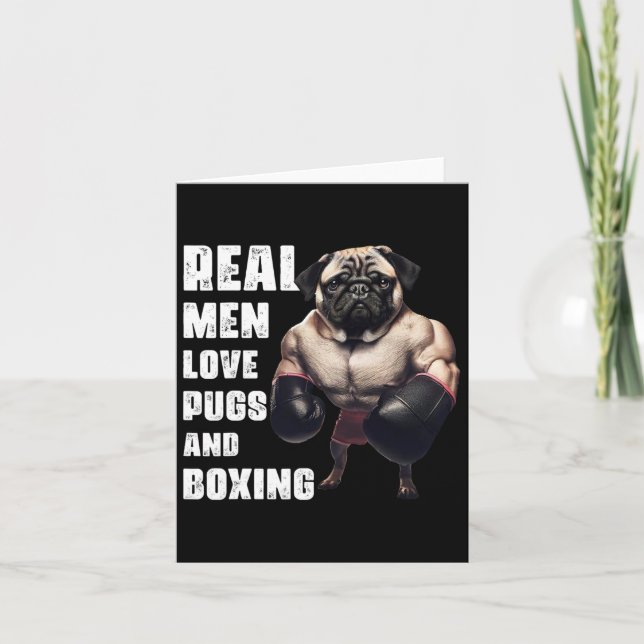 Funny Real Manar Kärlek Pugs och Boxing Fitness Gy Kort (Framsida)