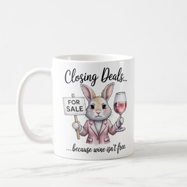 Funny Realtor Mug Closing Deals Gift for Real Esta Kaffemugg (Vänster)