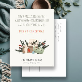 Funny Receive Julklapp gör dig Lycklig Helg Vykort