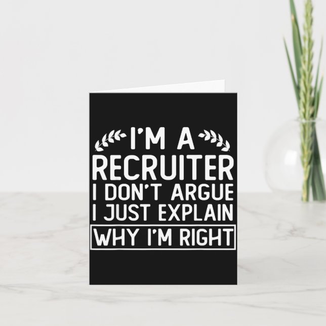 Funny Recruiter Design Saying_ I M A Recruiter I D Kort (Framsida)