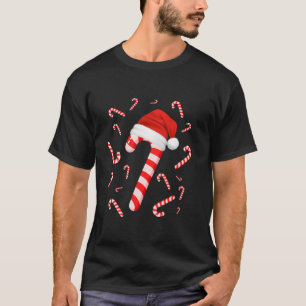 Funny Red and White Candy Crew Santa Merry Christm T Shirt