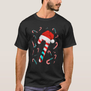 Funny Red and White Candy Crew Santa Merry Christm T Shirt