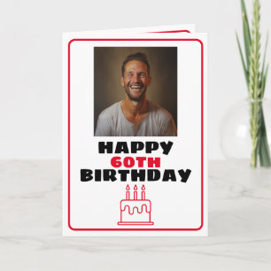 Funny Red and White Photo Make Birthday Kort