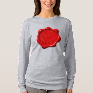 Funny Red Black Auktoriserad Organic Vax Seal T Shirt