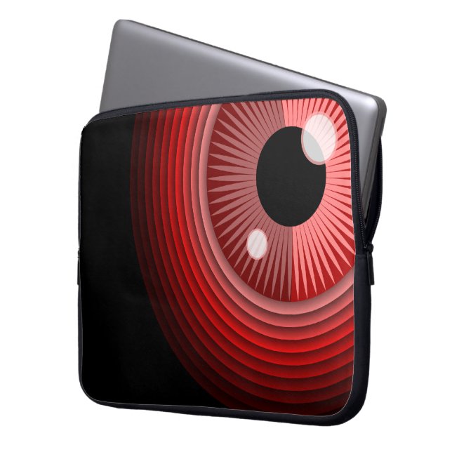 Funny Red Black Evil Djävulen Öga Magic Art Laptop Fodral (Framsidan Vänster)