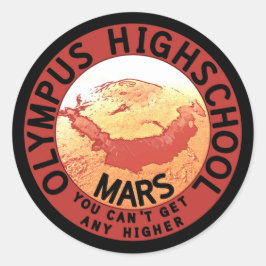 Funny Red Black Orange White Olympus Highschool Runt Klistermärke