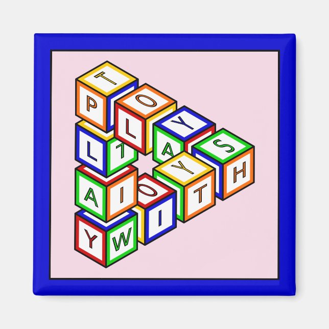 Funny Red Blue Gult Grönt Kid Leksak Blocks Magnet (Framsidan)