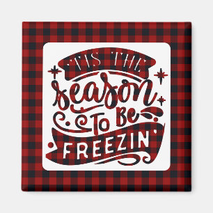 Funny Red Buffalo Play Tis Season-jul Magnet
