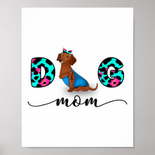 Funny Red Dachshund Tattoo I Kärlek You Hund Leop Poster