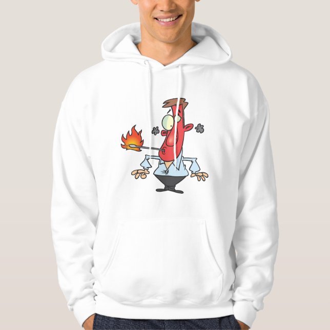 Funny Red Face Man with Thermometer Fever Hoodie (Framsida)