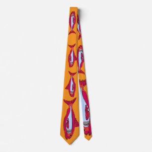 Funny Red Fish Neck Tie Slips