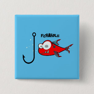 Funny Red Graphic Fishahol Manar Design Knapp