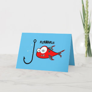 Funny Red Graphic Fishahol Manar Design Kort