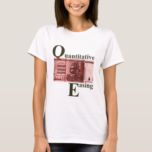 Funny Red Grått Quantitative Easing Zimbabwe T Shirt (Framsida)