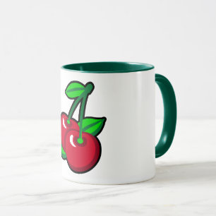 Funny Red Grönt Black Cherries Fruit Pop Art Mugg