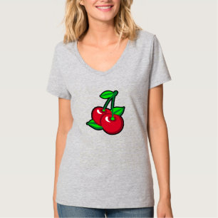 Funny Red Grönt Black Cherries Fruit Pop Art T Shirt