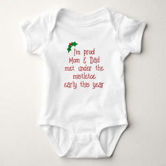 Funny Red & Grönt Helgdag Mistletoe Baby Bodykosty T Shirt