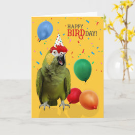 Funny Red Headed Amazon Parrot Birthday Humor Kort