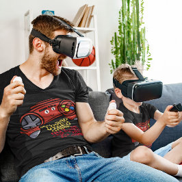 Funny Red Joystick Fars dag Black T Shirt