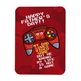 Funny Red Joystick Fars dag Hälsning Magnet