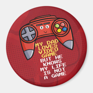 Funny Red Joystick Fars dag Hälsning Magnet