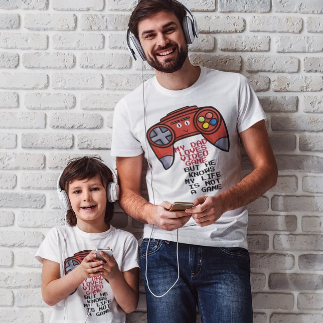 Funny Red Joystick Fars dag White T Shirt (Skapare uppladdad)