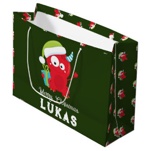 Funny Red jul Monster Kids Helgdag