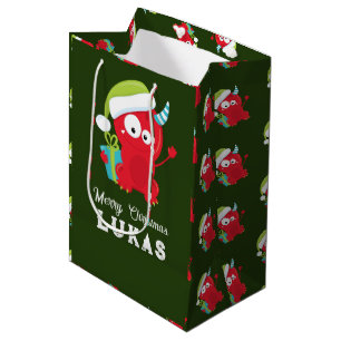 Funny Red jul Monster Kids Helgdag