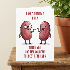 Funny Red Kidney Bean Best Friend Birthday Kort