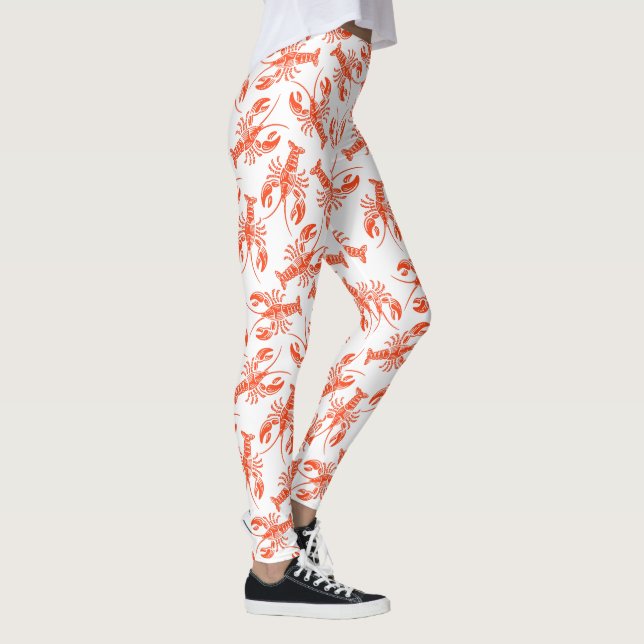 Funny Red Lobster Mönster Leggings (Höger)
