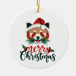 Funny Red Panda God jul Julgransprydnad Keramik