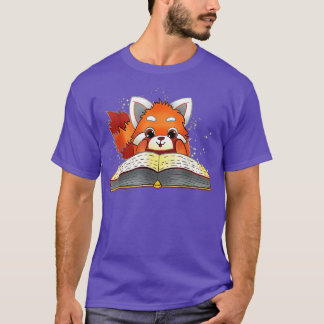 Funny Red Panda Reading T Shirt
