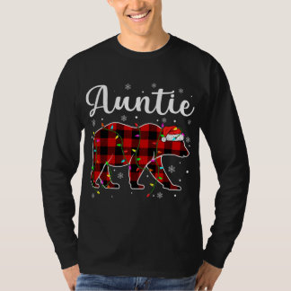 Funny Red Play jul Ljus Auntie Bear Julafton T Shirt
