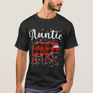 Funny Red Play jul Ljus Auntie Bear Julafton T Shirt