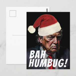 Funny Red Santa Hat Trump Ugly jul Vykort