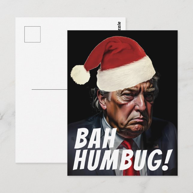 Funny Red Santa Hat Trump Ugly jul Vykort (Fram/baksida)