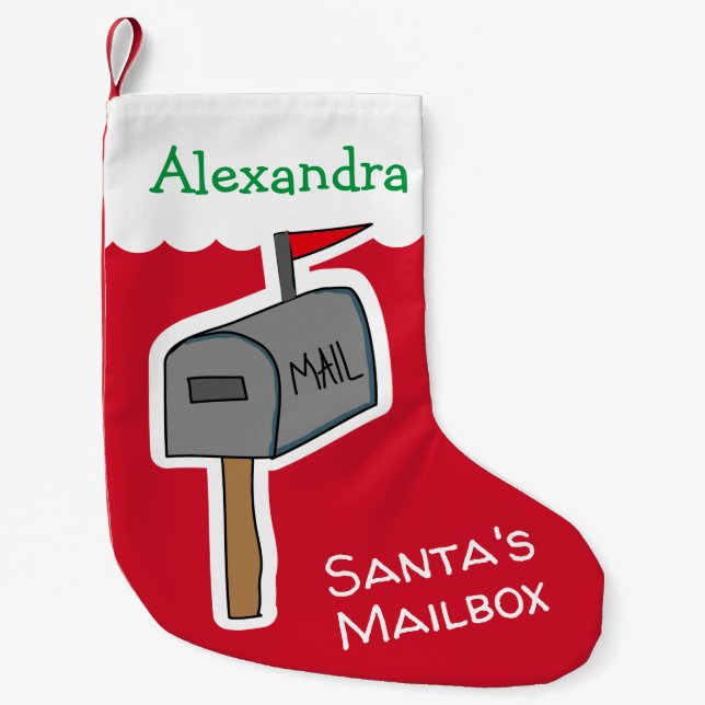 Funny Red Santa's Mailbox-Personlig Liten Julstrumpa (Framsidan)