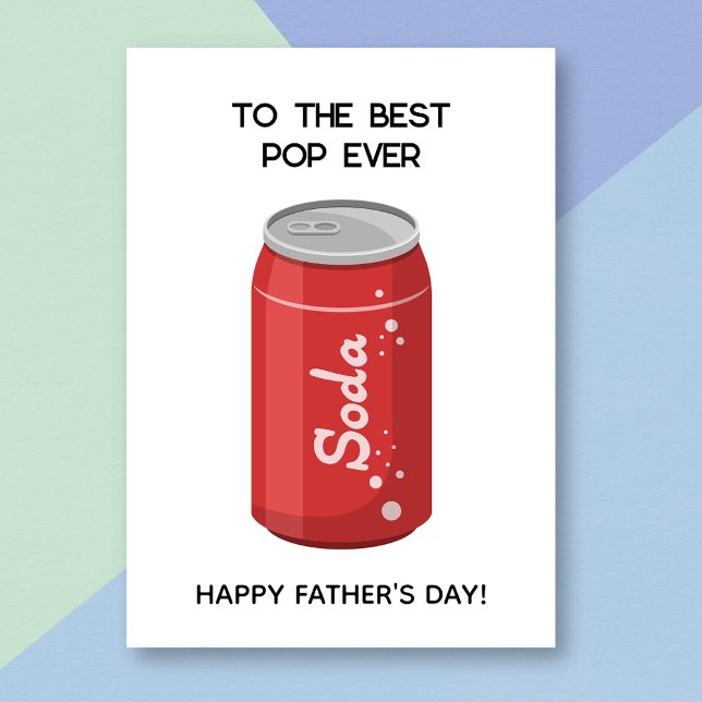 Funny Red Soda Pop Pun Fars dag Card Kort (Skapare uppladdad)