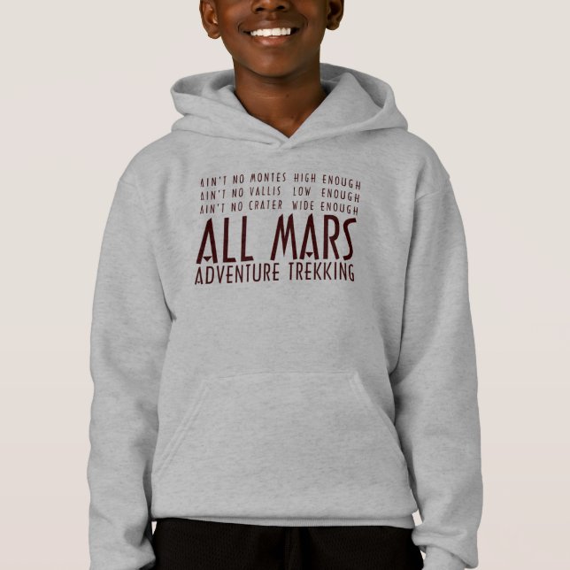 Funny Red White All Mars Trekking Äventyr T Shirt (Framsida)