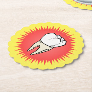 Funny Red White Extraherad Molar Starburst Underlägg Papper