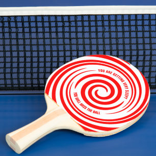 Funny Red White Swirls Hypnotic Mönster Pingisracket