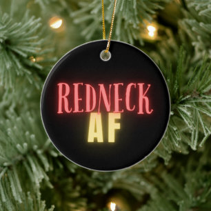 Funny Rednacke AF Neon Personlig Julgransprydnad Keramik