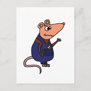 Funny RednackPossum i Overalls Vykort
