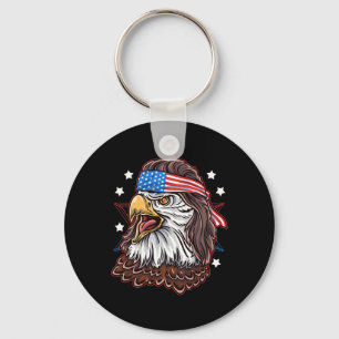 Funny Rednacks 80-tal Patriotic Proud Mullet Ameri Nyckelring