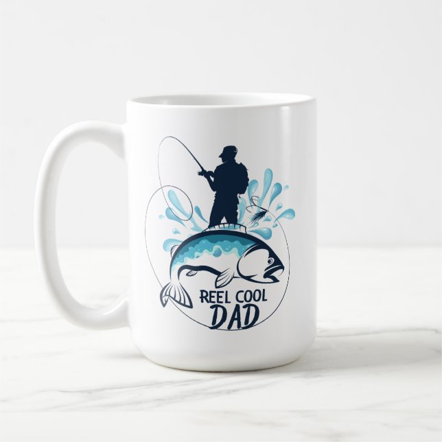 Funny Reel Coola Pappa Fishing Kaffemugg (Vänster)